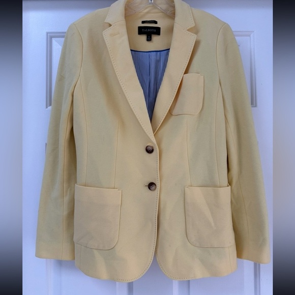 Talbots Blazer Aberdeen
Women's Size 6‎ Yellow Jacket Cotton
Stretch Knit - Picture 2 of 9